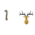 thumbnail image 1 of Juego de figuras africanas, figura de escritorio, estatua de cabeza de ciervo, escultura de dama tribal, adorno de resina coleccionable, adecuado para, 1 of 8