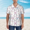 thumbnail image 4 of Daiia Cartoon Cute Rabbit Hawaiian Shirt for Men Gentle Cotton Regular Short Sleeve Casual-X-Large, 4 of 9