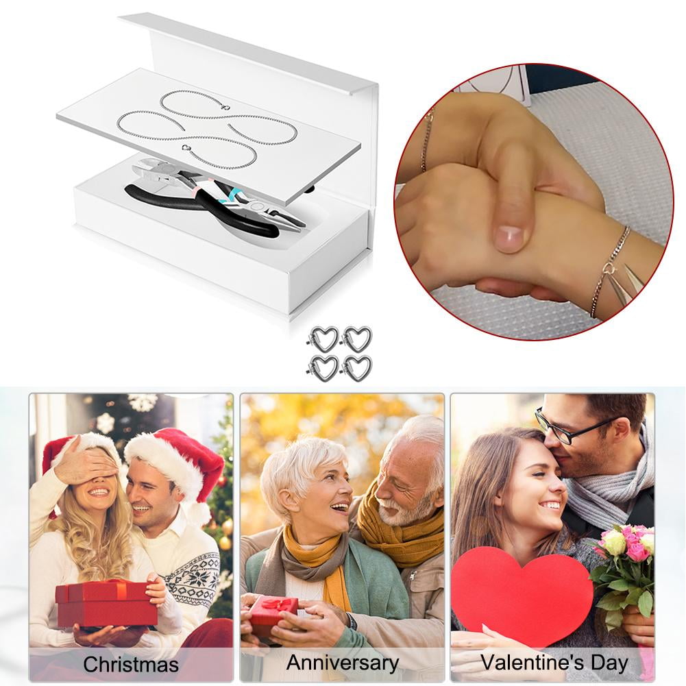 Blarkrus Infinity Symbol Couples Bracelet Making Kit, Easy Fun Craft Activity for Partners, Romantic Gift for Valentine's Day or Special Occasions