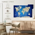 thumbnail image 4 of Elephant Stock Beige Longitude World Map Wall Art - Horizontal Multi Panel Canvas - Living Room Wall Decor - Map Multi Panel - Blue And Beige Decor - 23" x 14", 4 of 4