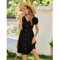 thumbnail image 6 of Zeagoo Women Dress Casual T Shirt A Line Mini Simple Solid Sundresses with Sleeve, 6 of 7