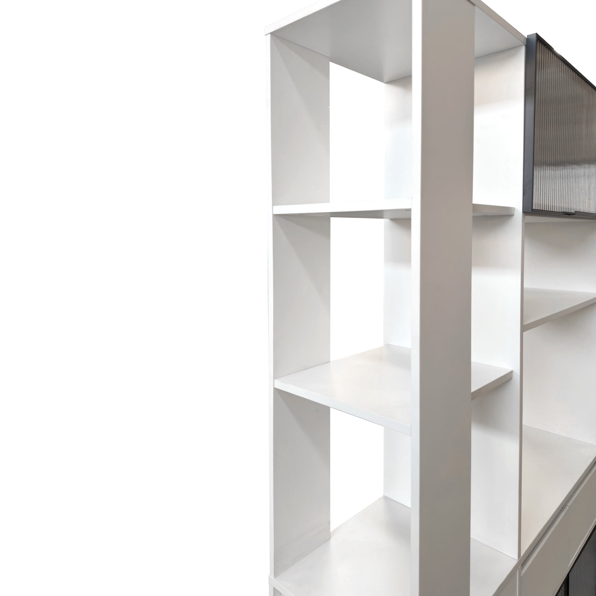 Mintazer 70.8" Tall Kitchen Pantry Storage Cabinet, Freestanding Food Pantry with Drawers & Fluted Glass Doors for Hallway Living Room, White