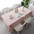 thumbnail image 3 of Pink Rustic Table Cloth, Rectangle Textured Cotton Linen Fabric Tablecloth with Tassel, Valentines Day Farmhouse Table Cover Embroidery Stripe Tablecloths for Kitchen Dinning Party, 140*180c, 3 of 5