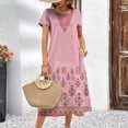 thumbnail image 6 of 2024 New Women‘s Dresses Floral Printed Summer Luxury Folk Midi Dresses Feamle Short Sleeve Dress Fashion Oversized Clothes, 6 of 7