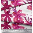 thumbnail image 2 of Soimoi Modal Satin Fabric Leaves & Wild Flower Print Sewing Fabric Yard 42 Inch Wide, 2 of 3