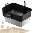 thumbnail image 6 of EHJRE Large Cat Litter Box Litter Pan Heightening, Semi Enclosed for Small Large Cats High Sided Sturdy, Anti Splashing, Cat Toilet Black, 6 of 8