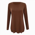 thumbnail image 5 of Towmus Womens Long Sleeve Crew Neck Shirts Side Split Basic Loose Tunic Tops for Women Casual Women's Fall Sweatshirts 2025, 5 of 6