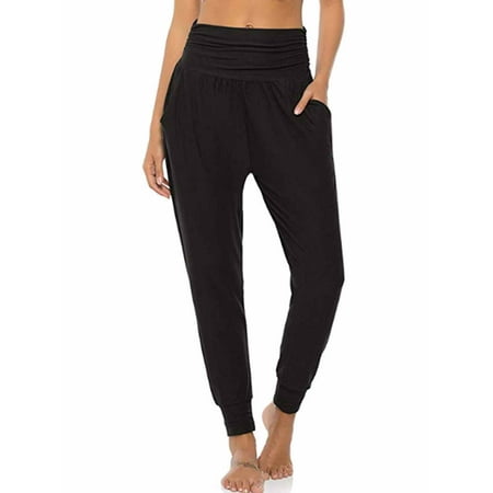 Casual Yoga Sweatpants with Pockets for Women Ladies Loose Workout Joggers Pants Lounge Harem Pants