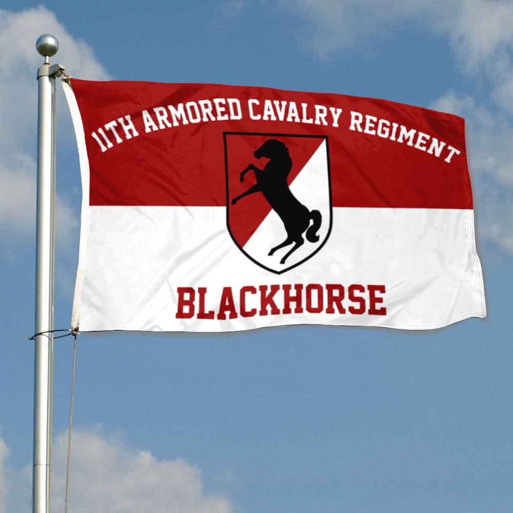 Dutern Double Sided 11th armored cavalry regiment Flag Banner 3 Ply with Brass Grommets 3x5 Feet