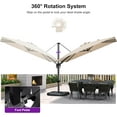 thumbnail image 3 of PURPLE LEAF 6.5' X 10' Left-right Tilt Patio Umbrella with Base Outdoor Cantilever Swivel Rectangle Umbrella Aluminum Offset Umbrella with 360-degree Rotation for Garden Deck Pool Patio Beige, 3 of 12