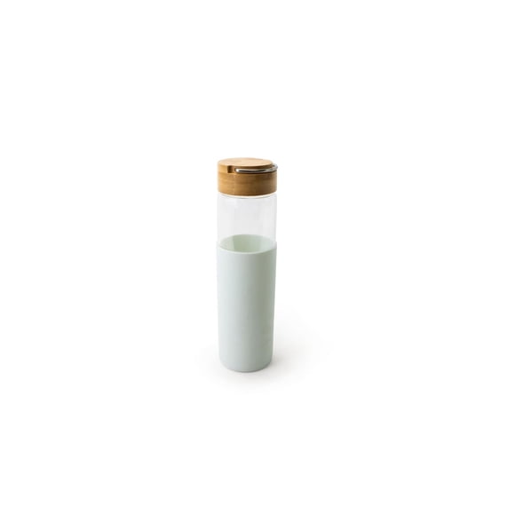 Sully Flourish - 750mL - Glass Water Bottle with Carry Handle & Non Slip Silicone Sleeve