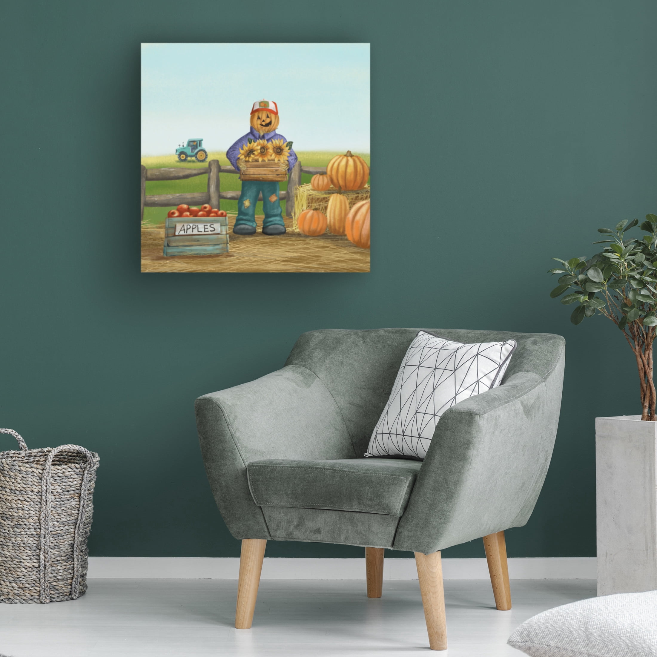 Canvas Wall Art - Christine Rotolo 'Happy Farmers 2' Wall Art for Living Room, Bedroom, or Office Décor by Trademark Fine Art - 35 x 35 Inches