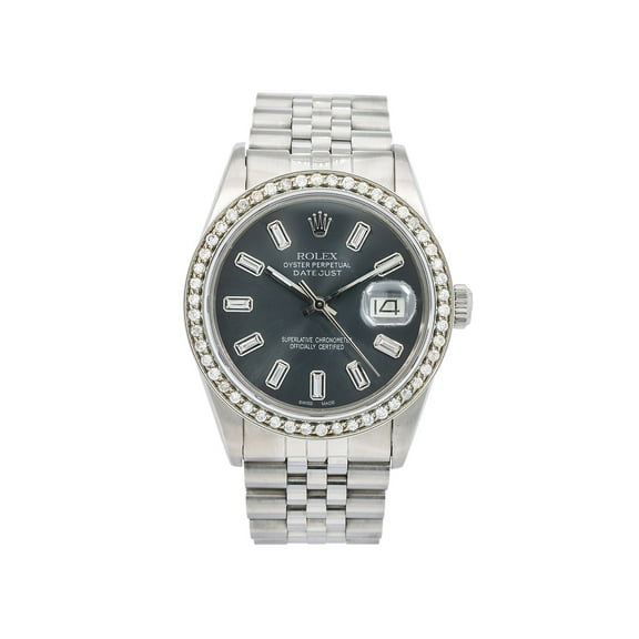 Pre-Owned Pre‑Owned Rolex Datejust 16014 Black Diamond Dial With 1.20 CT Diamonds