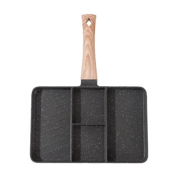 4-in-1 Non-Stick Breakfast Pan with Separate Compartments, Omelette and Steak Frying Griddle for Efficient Cooking