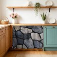 thumbnail image 5 of Natural Stone Small Cabinet Curtains 10"W x 11"L, Farmhouse Rustic Geometric Wall Sink Skirt Dust-Proof Short Curtain for Bathroom Vanity Storage Cubby Desk, Self Adhesive Privacy Drapes, 5 of 9