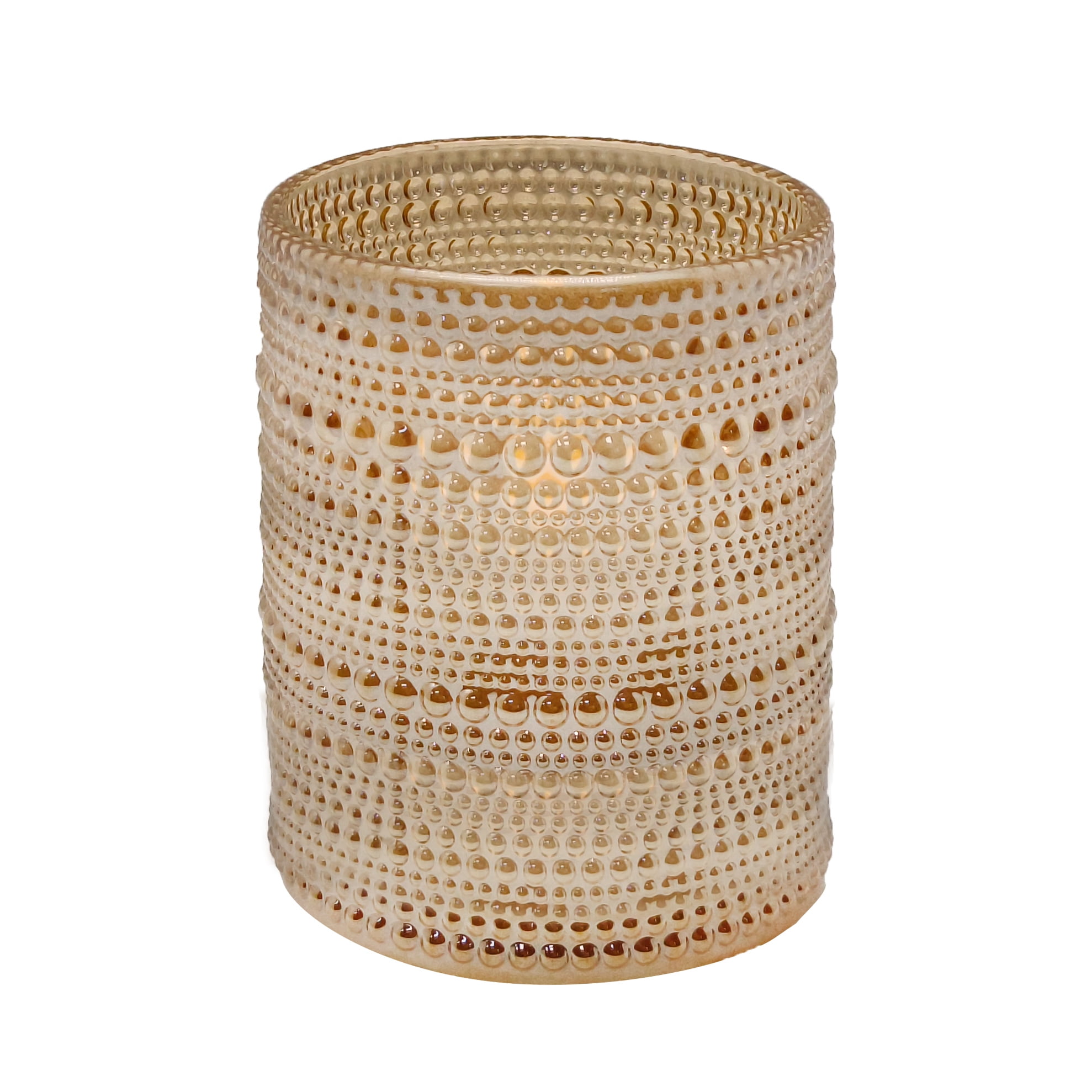 Home Decor Collection Medium Glass Hobnail LED Candle