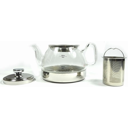 Uniware Hop Topt Glass Kettle with Stainless Steel Removable Filter (1200 ml)