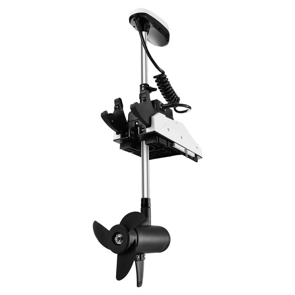 KFFKFF Electric Trolling Motor, 12V 55lbs Thrust with GPS, 10-Speed Bow Mounted Saltwater Outboard Boat Motor with Remote Control & LCD Battery Indicator, for Kayaks