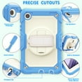 thumbnail image 3 of Dteck Built-in Screen Protector Case for Samsung Galaxy Tab A7 Lite 8.7" SM-T220/T225 (2021),Shockproof Rugged Rubber 3-Layers Protection Full Cover Kickstand Hand/Shoulder Strap Case,Blue, 3 of 6