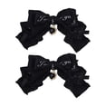 thumbnail image 2 of 2 pinzas para el pelo con lazo Lolita para cosplay, regalos de Navidad para mujer, horquillas con lazo gótico geniales Negro, 2 of 9