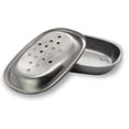 thumbnail image 4 of Jabonera de acero inoxidable de gran fiabilidad y durabilidad, de doble capa, de metal, con bandeja de drenaje, para ducha de baño, fregadero de cocina, ovalada1, 4 of 5
