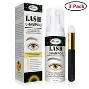 3 Pack Eyelash Cleanser Concentrate,Lash Shampoo Eyelash cleanser for Extensions, Wash for Lash Shampoo Care