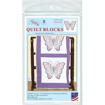Jack Dempsey Stamped White Quilt Blocks 18"X18" 6/Pkg-Butterfly