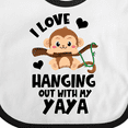 thumbnail image 4 of Inktastic Monkey I Love Hanging out with My Yaya Boys or Girls Baby Bib, 4 of 4