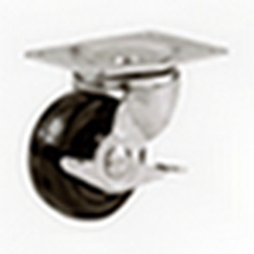 Tru-Guard Soft Rubber Swivel Plate Caster 9787 - 5 Inch Wheel - Black, 1 Pack