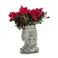thumbnail image 3 of Abbott Extra Small Lady Head Planter – Cement Frida-Inspired Pot with Artistic Detail, 7"H – Decorative Planter for Succulents or Flowers, 3 of 3