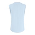 thumbnail image 7 of Women's Fashion Round Neck Sleeveless Slit Tank Top, Solid Color Casual Top for Stylish Summer Outfits,Sky Blue,S, 7 of 7