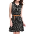 thumbnail image 1 of Día de San Patricio Vestido Sin Mangas Con Cinturón Estampado Por Encima De La Rodilla Con Media Tapeta Para Mujer Margarita Negra XS, 1 of 7