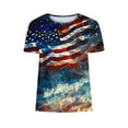 thumbnail image 5 of Cavosen Patriotic T Shirts for Women Petite 4th of July Short Sleeve Crewneck Tops American Flag Print T Shirts Lady XL Red White and Blue Casual Shirts Patriotic Tunic Tees 2025 Patriotic Outfits, 5 of 5