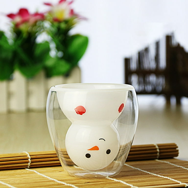Cat Mug Cute Mugs Glass Double Wall Insulated Glass Espresso Cup, Kawaii Cup, Coffee Cup, Tea Cup, Milk Cup, Best Gift for Office and Personal