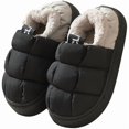 thumbnail image 1 of wonima44 Furry Puffer Slippers for Women Men Warm Plush Lining House Slippers Comfy Wrap Heel Indoor Sandals Winter Outdoor, 1 of 1