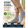 thumbnail image 2 of Pembrook Unisex Non-Binding Diabetic Ankle Socks, Gray, Large, 6 Pairs, 2 of 7