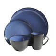 thumbnail image 1 of Gibson Home Soho 16 Piece Round Stoneware Dinnerware Set, Blue & Black, 1 of 9
