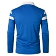 thumbnail image 4 of HAOMEILI Men’s Long Sleeve Polo Shirt Casual Slim Fit Shirts Contrast Color Patchwork T Shirts Cotton Tops, 4 of 6