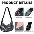 thumbnail image 2 of Boho Floral Print Crescent Crossbody Bag Adjustable Strap Compact Nylon Dumpling Purse Suitable for Spring Summer and Autumn Outings, 2 of 5