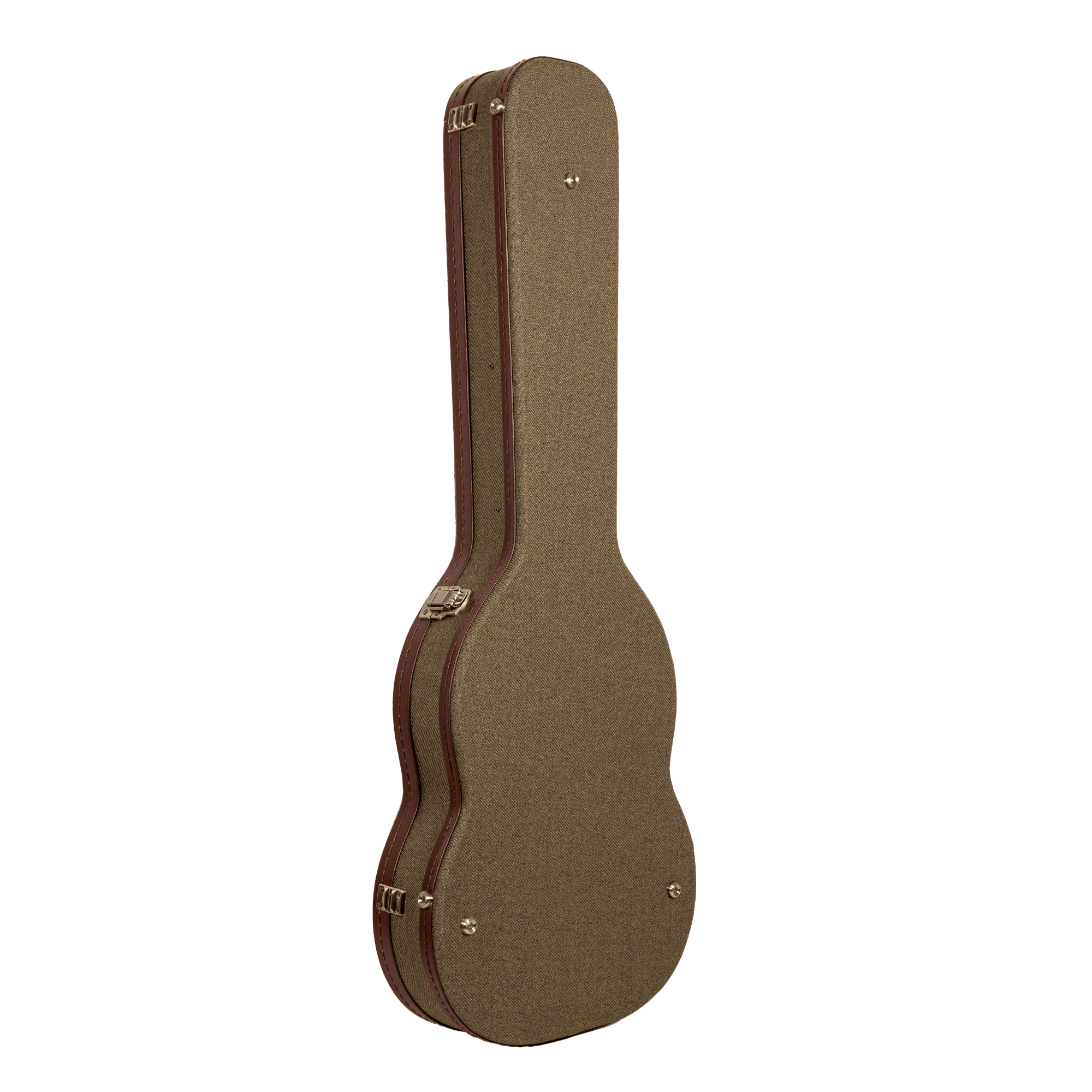 Crossrock Master Series - Wooden SG Electric Guitar Case - Security Lock, Genuine Leather Handle, Reinforced Hardware, Metal Feet, Storage Space- Olive Green Tweed