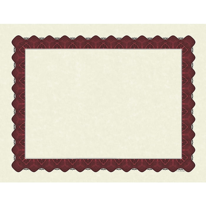 Great Papers® Parchment Certificates with Metallic Red Border, 25/Pack