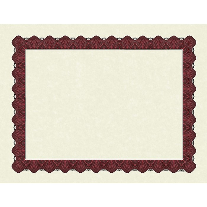 Great Papers® Parchment Certificates with Metallic Red Border, 25/Pack