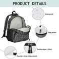 thumbnail image 4 of Black and Gray Leopard Print Backpack for School, Cute School Bag with Adjustable Shoulder Straps and Padded Back, 13.8"x11.4"x6", 4 of 5