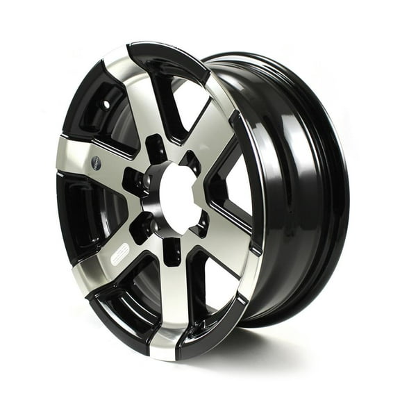 15X6 6-Lug on 5.5" Aluminum Series 07 Trailer Wheel - Black Inlay - 756655B