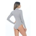 thumbnail image 5 of M&M SCRUBS Long Sleeve Turtle Neck Body Suit-Breathable Cotton Stretch Leotard(Grey, Large), 5 of 6
