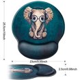 thumbnail image 2 of SHAR 10inx9.05in Ergonomic Mouse Pad with Gel Wrist Rest - Pain Relief - Green Cute Pattern - with Headphones - Non-Slip Rubber Base - Suitable for Computer, Office, Home, 2 of 5