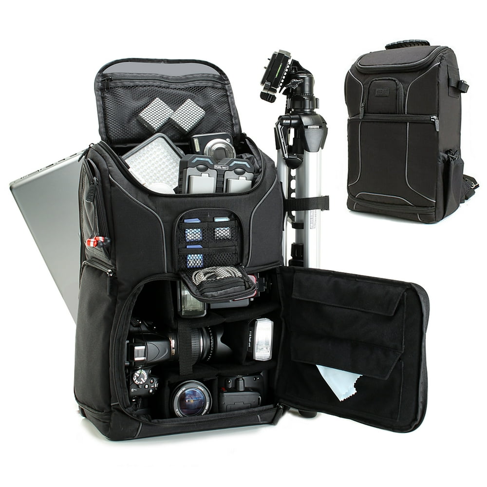 USA GEAR DSLR Camera Backpack Case 15.6 inch Laptop Compartment