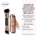 thumbnail image 6 of LUMINESS Silk Airbrush Spray Foundation & Buffing Brush Kit – Full Coverage Foundation & Dual-Sided Buffing Brush - Buildable Coverage, Anti-Aging Formula Hydrates & Moisturizes (Shade - Warm Dark), 6 of 6