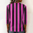 thumbnail image 6 of JULMCOMO Shirts for Women Vertical Striped 3/4 Sleeve Crew Neck Trendy Loose Fit T Shirts Color Block Comfy Summer Tops Purple M, 6 of 6