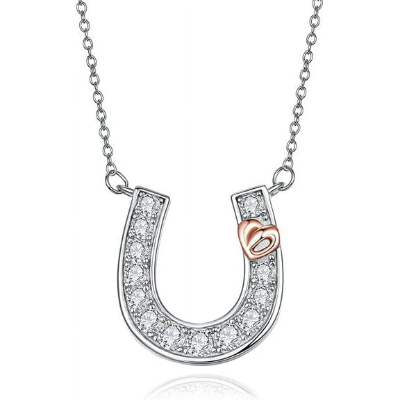 NUNCAD Horseshoe Pendant Necklace for Women Sterling Silver Love knot Jewelry Gifts